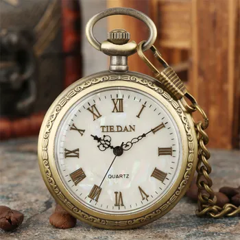 

Retro Minimalist Pocket Watch for Men Women Simple Roman Numerals Fob Watches Gift for Boyfriend Girlfriend Drop Shipping