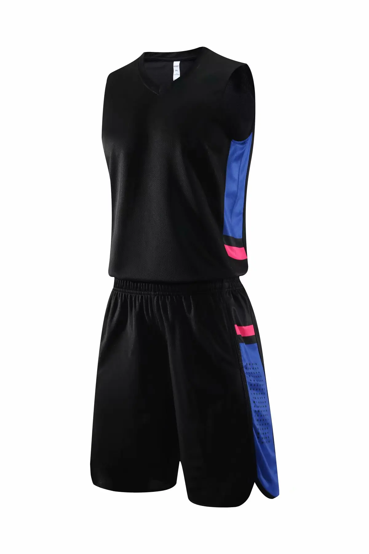 Баскетбольная форма на заказ, баскетбольная майка и шорты, персональный дизайн, спортивный костюм для взрослых, молодежная одежда для бега, номер имени - Цвет: Black-blue