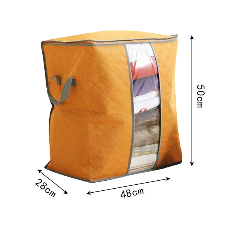 Постельные принадлежности сумка для хранения одежды домашняя складная сумка для хранения на молнии влагостойкие подушки одеяло Органайзер сумка Контейнер - Цвет: Orange 45x50x30cm