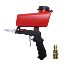 2 в 1 портативный(воздушный вакуумный нагнетатель всасывающий пистолет+ Пескоструйный Аппарат) набор пневматический очиститель пескоструйная обработка с аксессуарами/красный