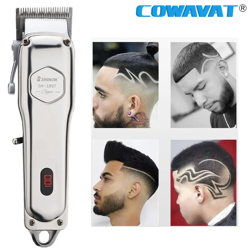 

All-metal Barber Hair Clipper Professional Electric Hair Trimmer Men Cordless Haircut Beard Shaver Magic Machine Rechargeable