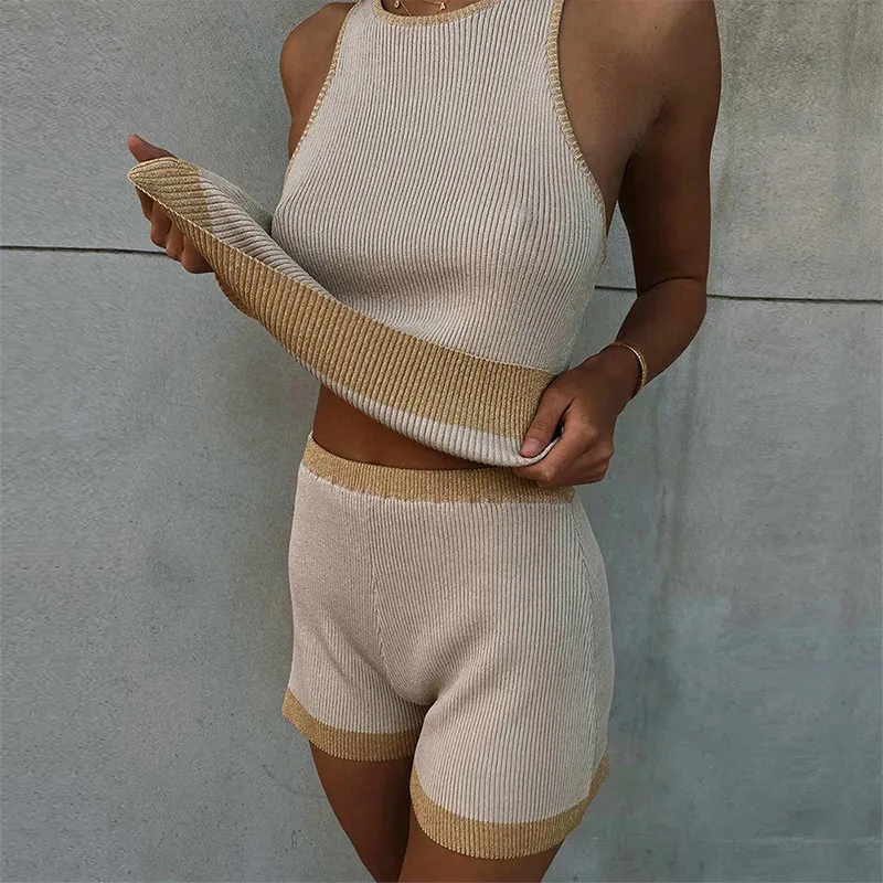 Conjunto de dos piezas formado por Top y pantalón corto, verano, 2021