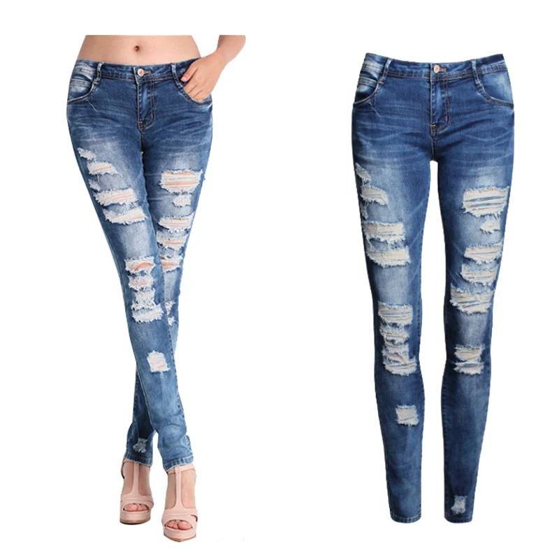 women's skinny ripped jeans