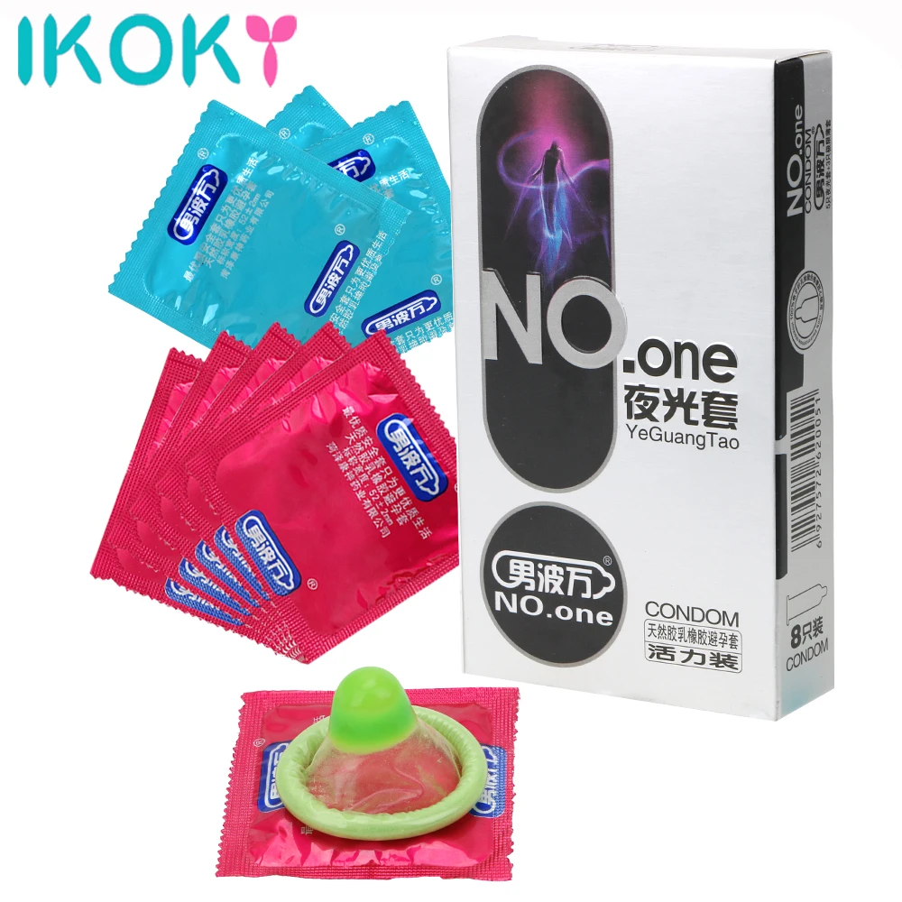 8 шт./кор. ультра тонкий ночной светящийся эякуляции задержки световой член
