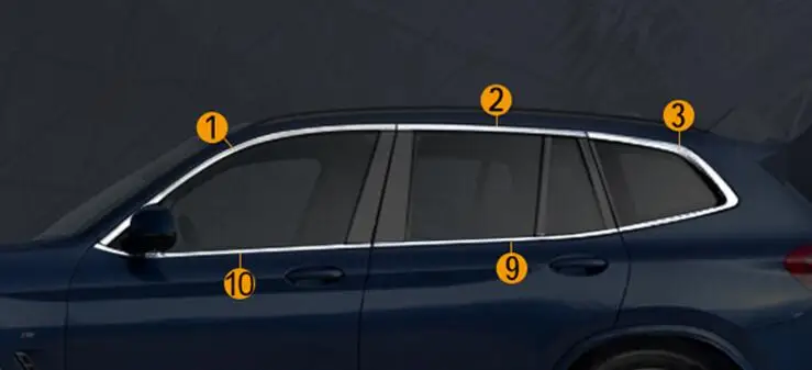 thumbnail image 1 of Embellecedor de marco de lámpara de tira central para pilar de ventana de vidrio de coche para BMW X3 XDrive 25i 28i 30i 2018 2019 2020 2021 2022 2023, 1 of 5