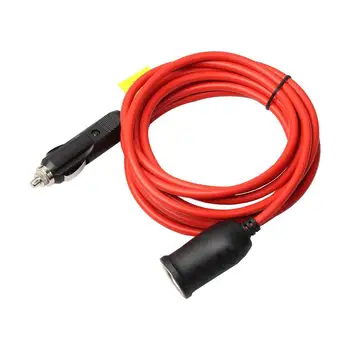 

100pcs 12V 24V Cigarette Lighter Plug Extension Cable with Socket 10A Fused 12Ft hot