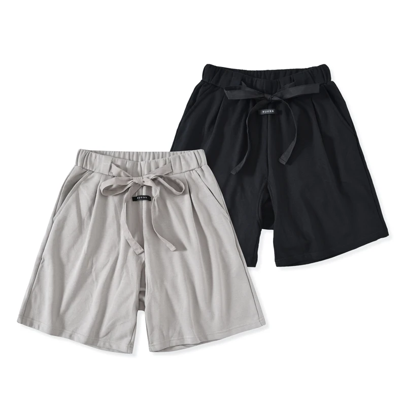 Europe and the United States high street solid color basic models couple loose waist wild sports casual men's five pants shorts