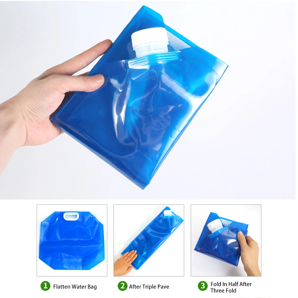 Water Storage Bag Foldable Water Bag Portable Drinking Camp Cooking Picnic BBQ Water Container 5L/10L Tank Outdoor Storage