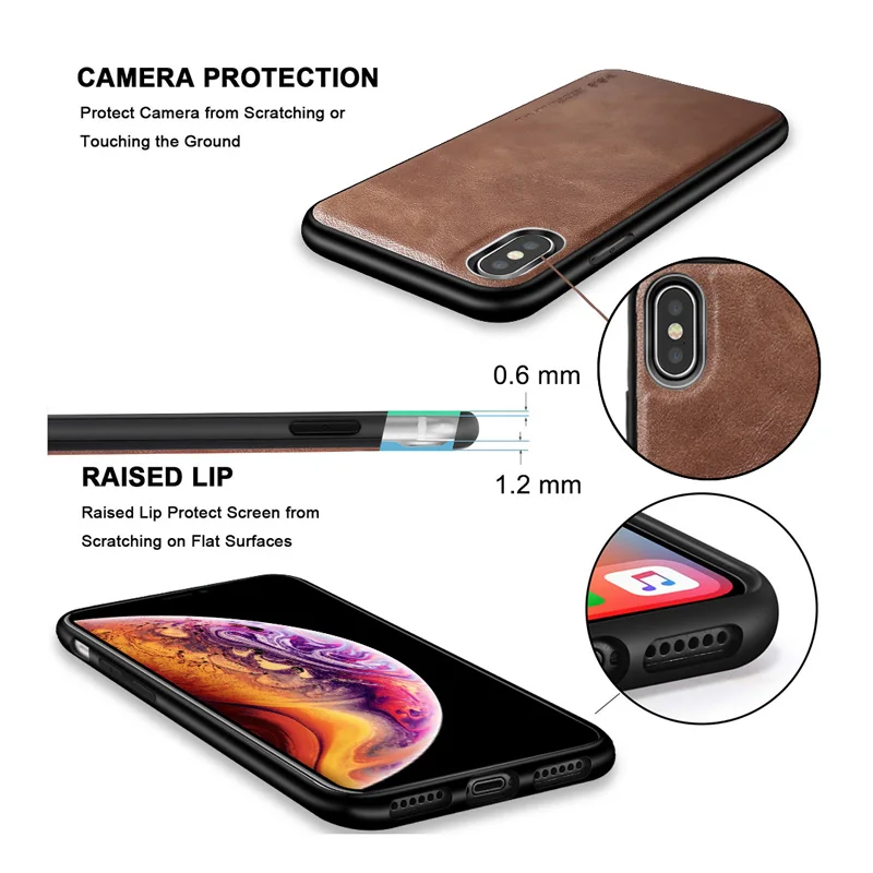 Для iPhone XR чехол для iPhone X XS Max X-Level роскошный винтажный кожаный чехол для iPhone 7 8 Plus 6 6s 6s Plus чехол Funda