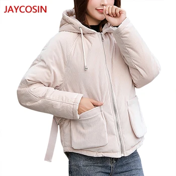 

JAYCOSIN Women's Parkas Women Winter Warm Coat Hooded Thick Warm Loose Jacket Short Overcoat Hot sale L4008027