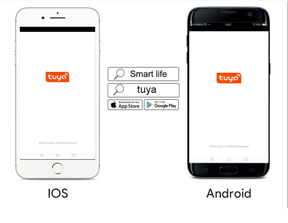de parede, sem fio neutro, app remoto