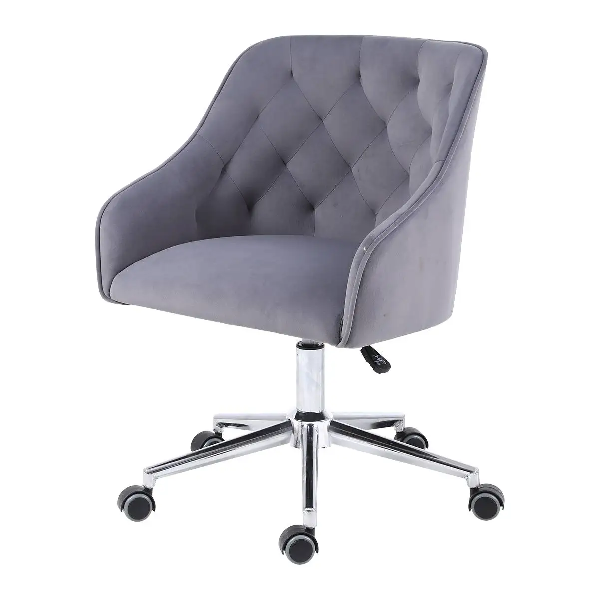 87CM Velvet Office Chair Desk Chair Mid-Back Task Chair Computer Chair Swivel Chair Comfy Dressing Chair Lounge for Bedroom 