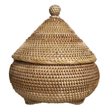 

Autumn Rattan Storage Box Snack Candy Storage Basket Tea Caddy Refreshment Box Tea Set Accessories