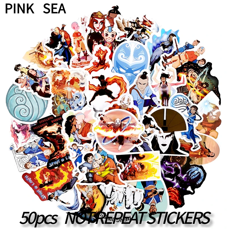 Hot 10/30/50Pcs/set Avatar The Last Airbender Cartoon Anime Stickers  For Phone Skateboard Laptop Motorcycle Kids Toys Luggage