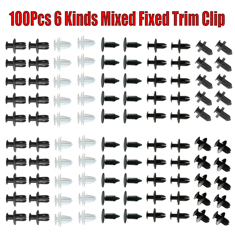 Зажимы автомобильного крыла 100 шт. авто крыло вкладыш крепеж бампер внутренняя