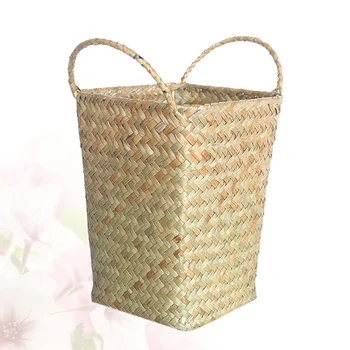 

Wicker Rattan Basket Straw Storage Box Weaving Organizer Rattan Plant Box Delicate Braided Basket for Kindergarten Hotel Bar Hom