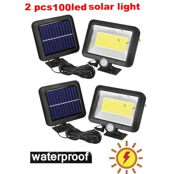 

2/4pcs Super Bright Solar Lights 100/56/30 LED Solar Power Outdoor Motion Sensor Light,LED on Both Side Waterproof for Deck,Yard