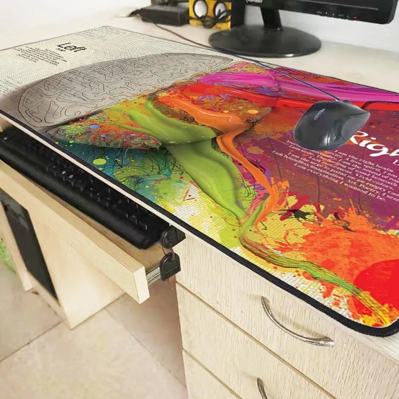  Left Brain Right Brain Speed Locking Edge Large Natural Rubber Mouse Pad Waterproof Game Desk Mouse