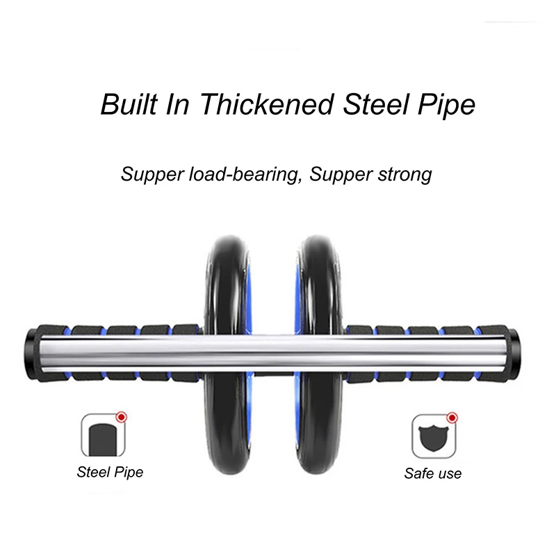 Ab Rolller Wheel Abdominal Exercise Roller-Classic Dual Wheel with Foam Handles-Includes Extra Thick Knee Pad