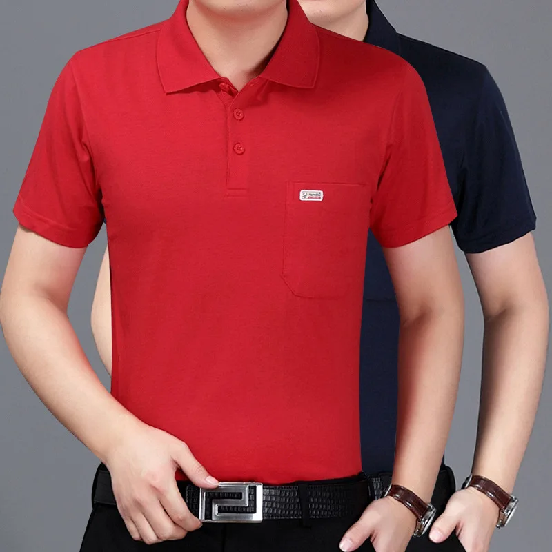 

Dad Short Sleeve T-shirt Men's Summer 40-50-Year-Old Men Summer Wear Middle-aged Summer Clothes Middle Aged And Elderly People