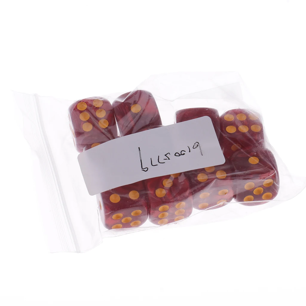 10 Pieces Plastic 6-sided Digital Dice D6 for Party Bar Table Game Accessory Gaming Dice Birthday Parties Board Game