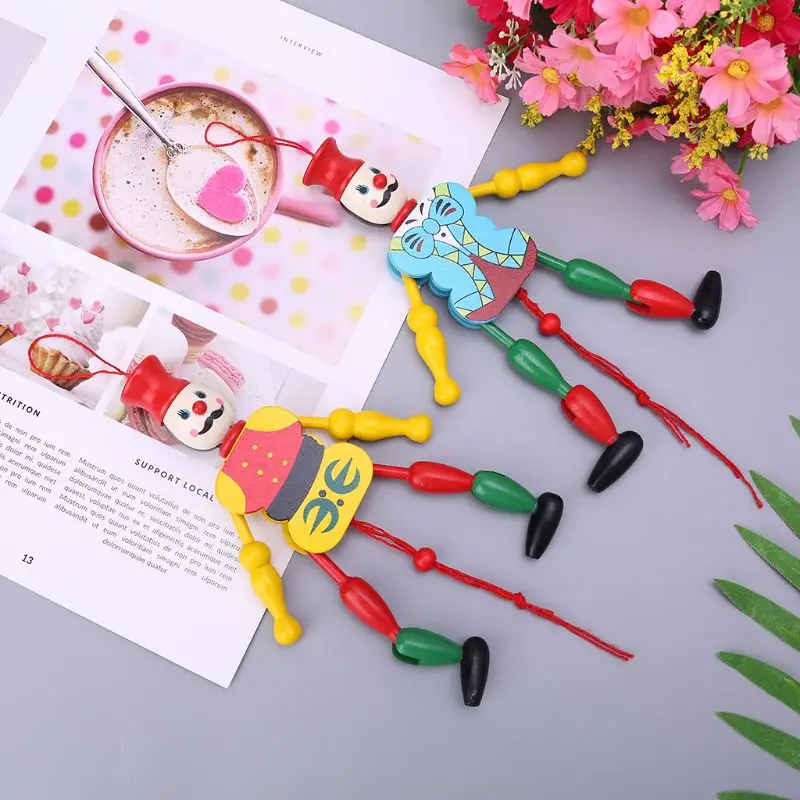 

Funny Vintage Colorful Pull The Rope String Toys Puppet King Wooden Craft Kids Children Gifts Random Color