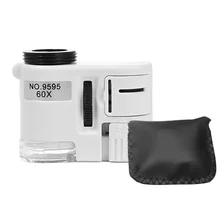 

Magnifier Jewelry Identification Magnifying Glass Portable 60X Zoom Microscope with LED Light for Home Shop