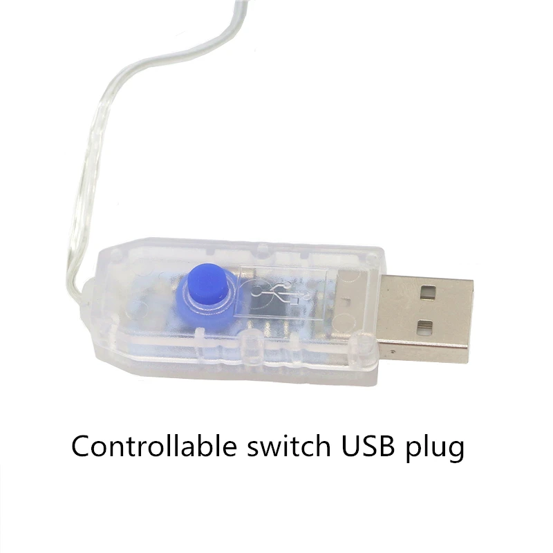 Вишневый цветок Гирлянда USB светодиодный шнур DC 5V Водонепроницаемая мягкая Фея полноцветный свет кристалл свадебное Рождественское украшение