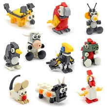 

Mini Building Blocks Animal Penguin Puppy Rooster Sheep Model DIY Small Particle Assembly Brick Children's Educational Toy Gift