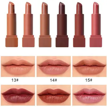 

women's charming 6pcs/set Pumpkin Color Vampire Matte Velvet Long Lip Lipstick Waterproof Kit Lasting F3Y6