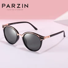 PARZIN, Ретро стиль, круглые женские солнцезащитные очки, Золотая оправа, модные элегантные женские солнцезащитные очки, поляризационные, gafas de sol