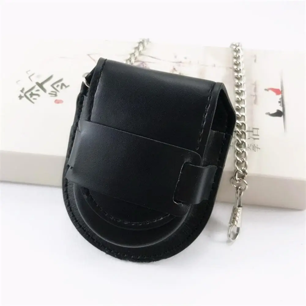 Male Back Brown Cover Vintage Classic Pocket Watch Box Holder Storage Case Coin Purse Pouch Bag With Chain watch storage box watch storage bag watch storage pouch