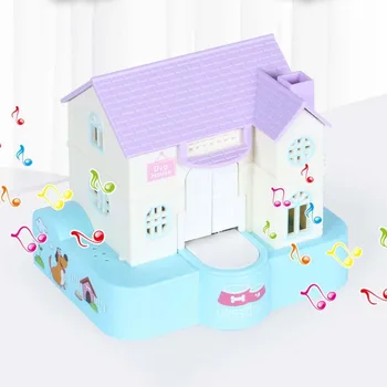 

Cute Puppy Stealing Money Coin Money Box Eating Money Electric Music Piggy Bank Dog Villa House Money Saving Box Gift for Kids
