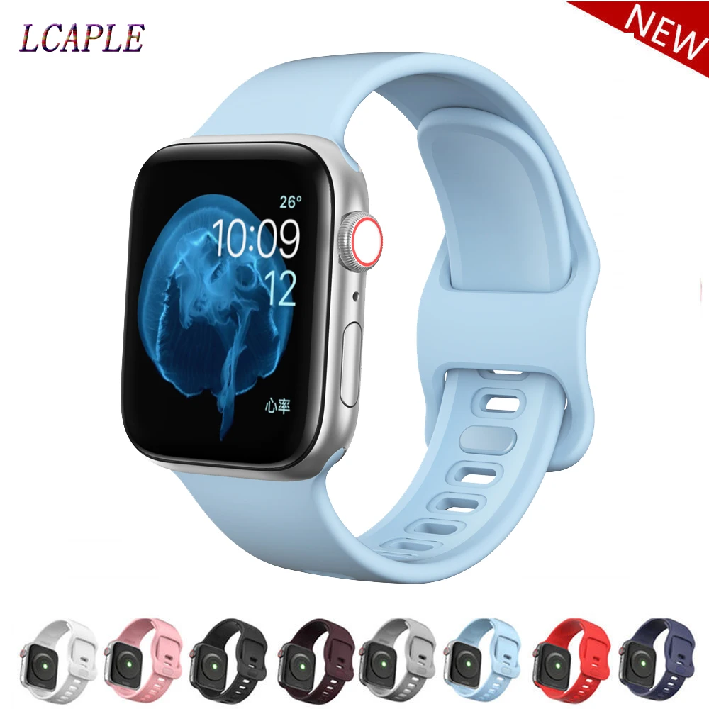 Спортивный ремешок для Apple watch 44 мм 40 мм iWatch 42 мм 38 мм pulseira Apple watch 5 4 3 жидкий силиконовый ремешок для часов браслет
