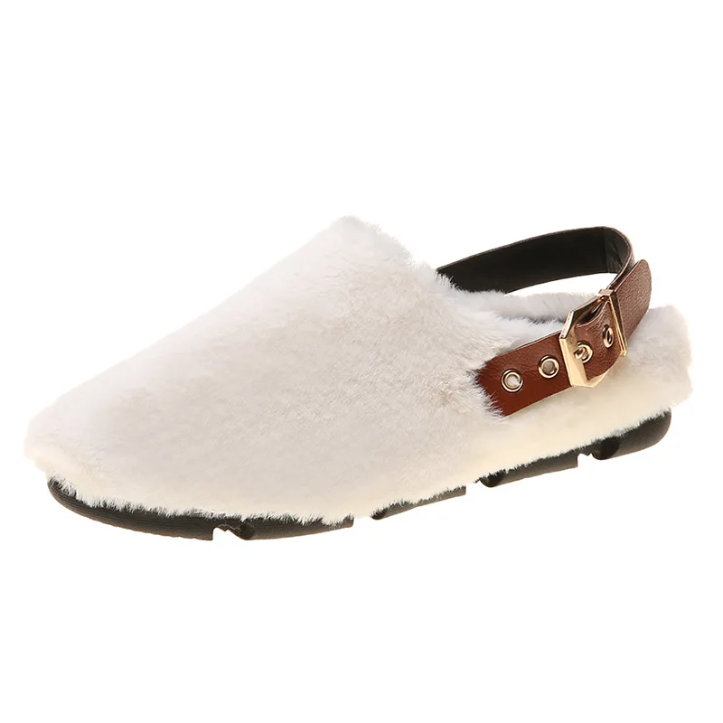 

Fur shoes female autumn and winter 2010 new plus velvet wear flat lazy shoes