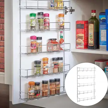 

5 Layers Kitchen Spice Rack Multifunctional Organizer Storage Holders Shelf Pantry Wall Hanging Holder Save Space Shelf