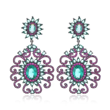 

High Quality S925 Retro Ethnic Luxurious Aesthetic Fashion Trendy Statement Earrings for Women Jewelry Accessories 61