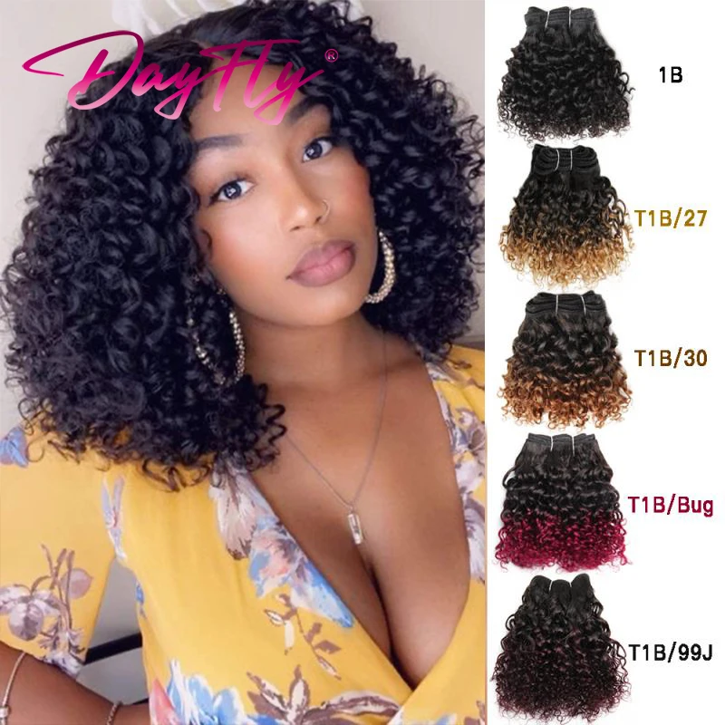 curto cabelo humano ombre bundles kinky curly cabelo natural hai extensões tecer cabelo brasileiro feixes