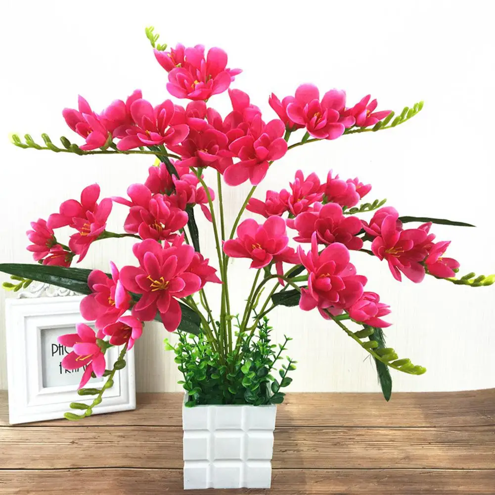 White Yfashion смесь цветов Freesia Hybrida цветочные луковицы горшечные корни растений горшечные лампочки комнатный растение естественный рост - Цвет: White