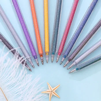 

8Pcs/set Simplicity Flash Gel Pens Cardboard Paper Pen Art Marker Stationery Kit SP99