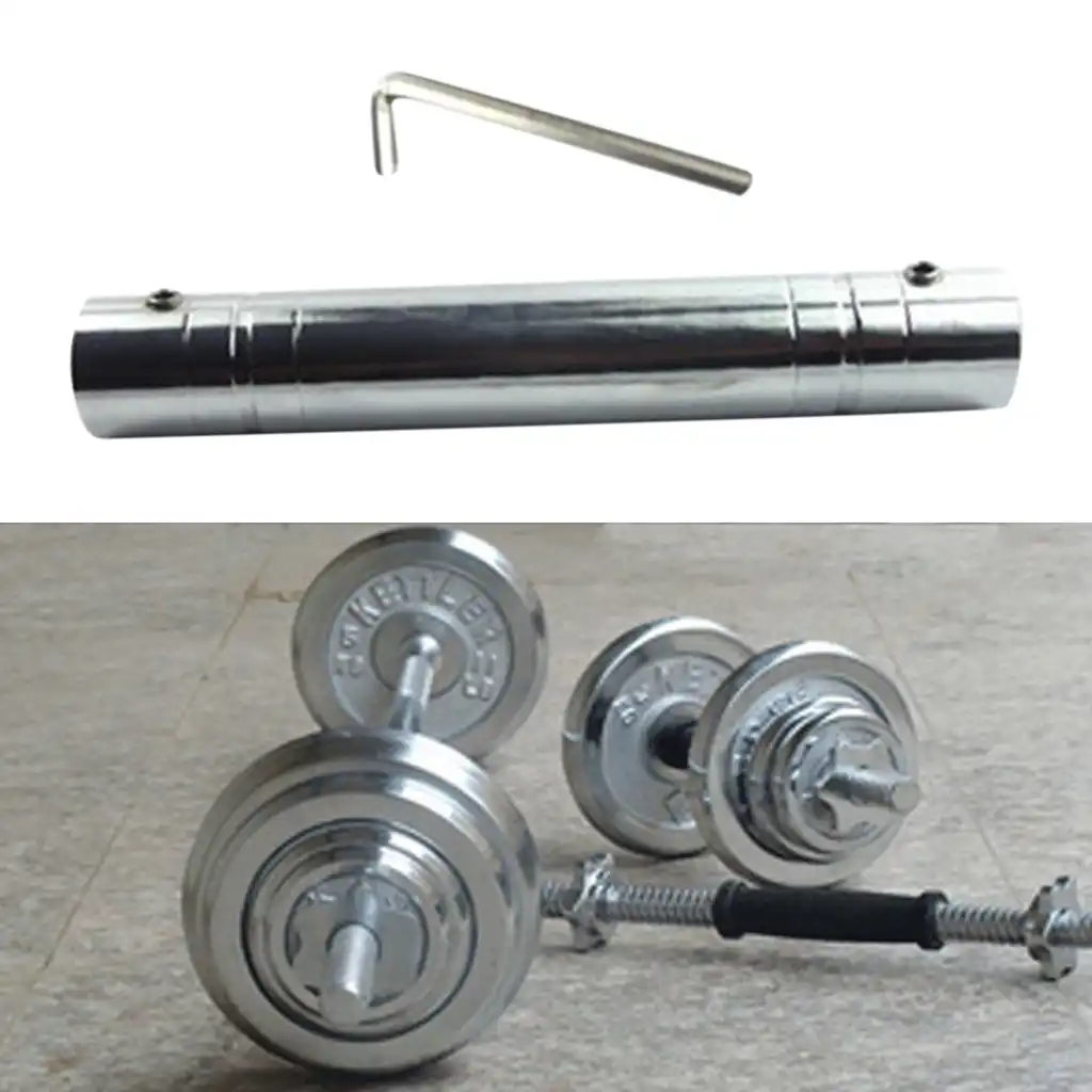 Steel Dumbbell Connecting Bar Screw Barbells Extender Rod Connector DIY Joint
