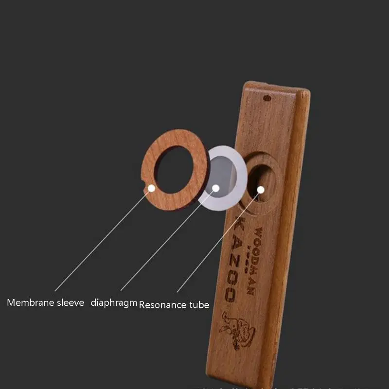 

Wooden Kazoos,Exquisite Instrument Easy and Have Fun for Kids and People Hum Song Q6PB