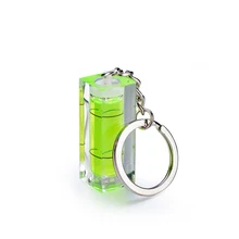 10PCS mini Green Color Acrylic Square Spirit Level With Key ring for adjusting angle measurment Level Bubble tool qase 10 10 29 mm square spirit level bubble with magnetic stripe transparent or green 1 piece
