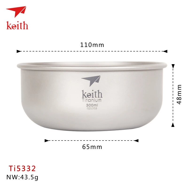 Ti5332 300ml Кит кухонные принадлежности титановая чаша пищевые контейнеры для кемпинга, походов, пикника, посуда, пусковая коробка - Цвет: Ti5332 300ml