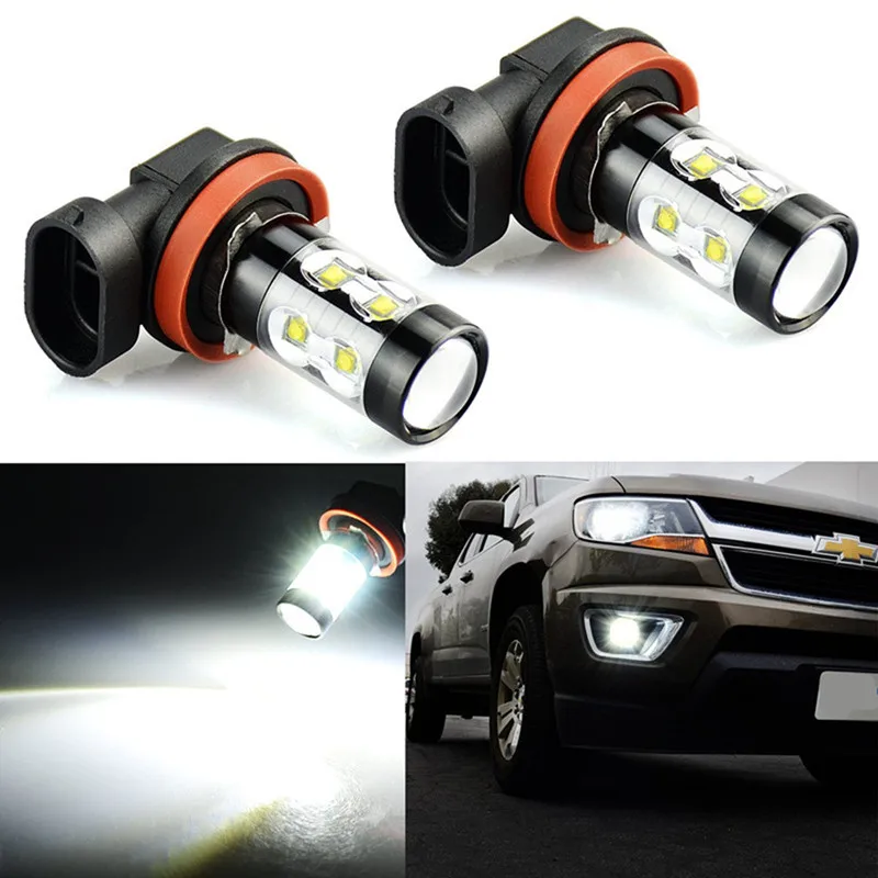 2 шт. Автомобильный светодиодный противотуманный фонарь H11 50 Вт 10SMD подсветка противотуманных фар широкая лампа подсветки заднего хода