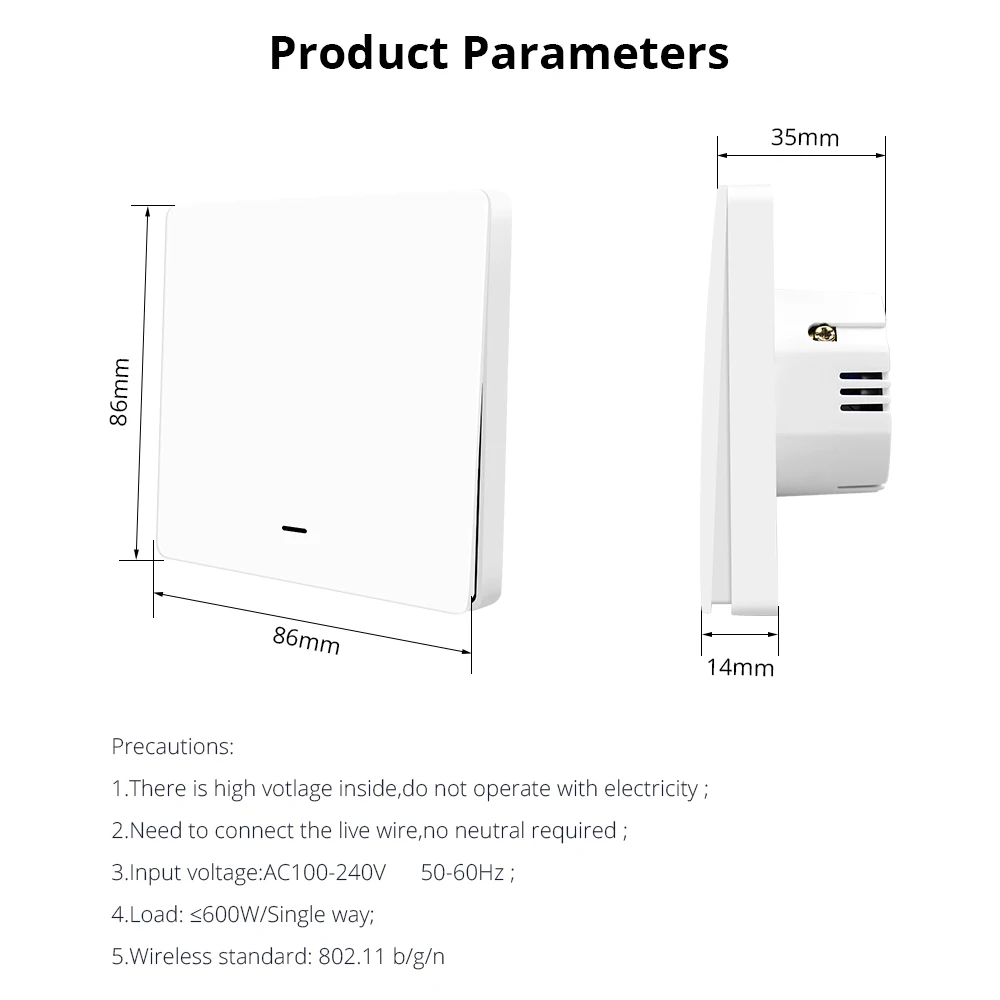 Zemismart Tuya Zigbee настенный выключатель Alexa Google Домашний Светильник без нейтрального провода Физическая кнопка