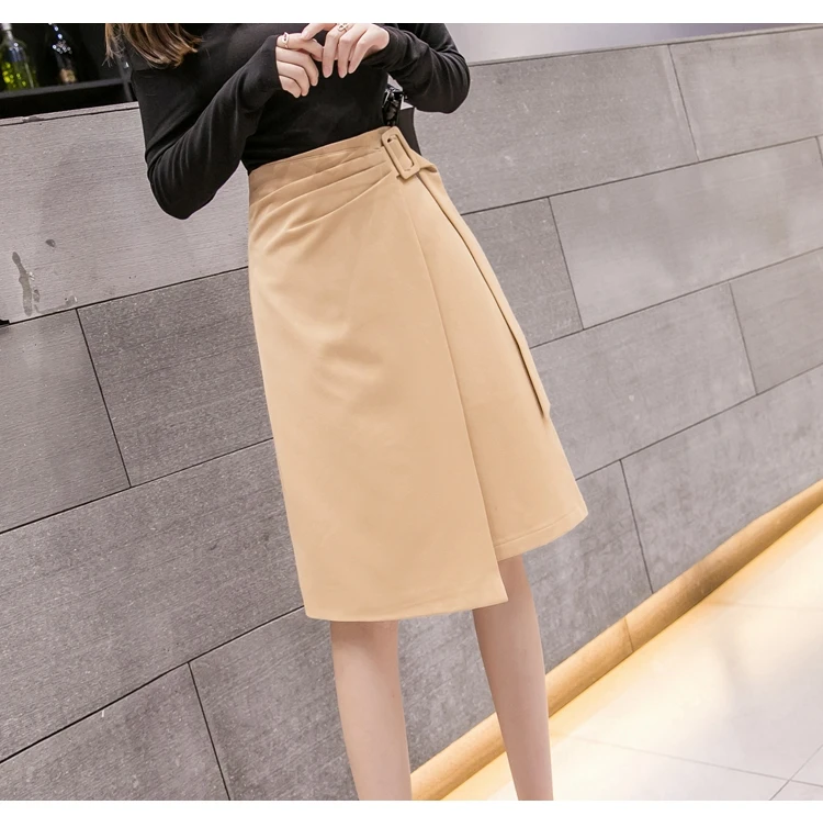 Korean New Midi irregular Skirts Women Winter Autumn new fashion A-Line Skirts Ladies Streetwear Plus Size skirt