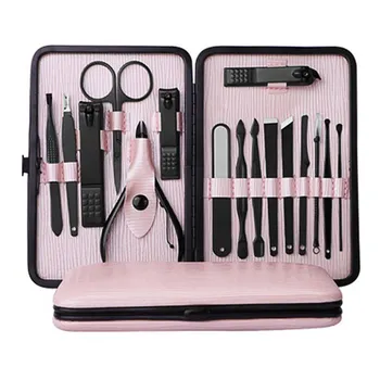 

16pcs Pedicure & Manicure Tool Kit Portable Nail Clipper Set with Acne Needle Nail File Trimmer Scissors Dead Skin Removal Tool