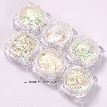 

Nail Crystal Glitter Powder Sequins Shine Colorful Nails 3D DIY Manicure Decoration Nail Ice Crystal Purple Snow Velvet P MPwell
