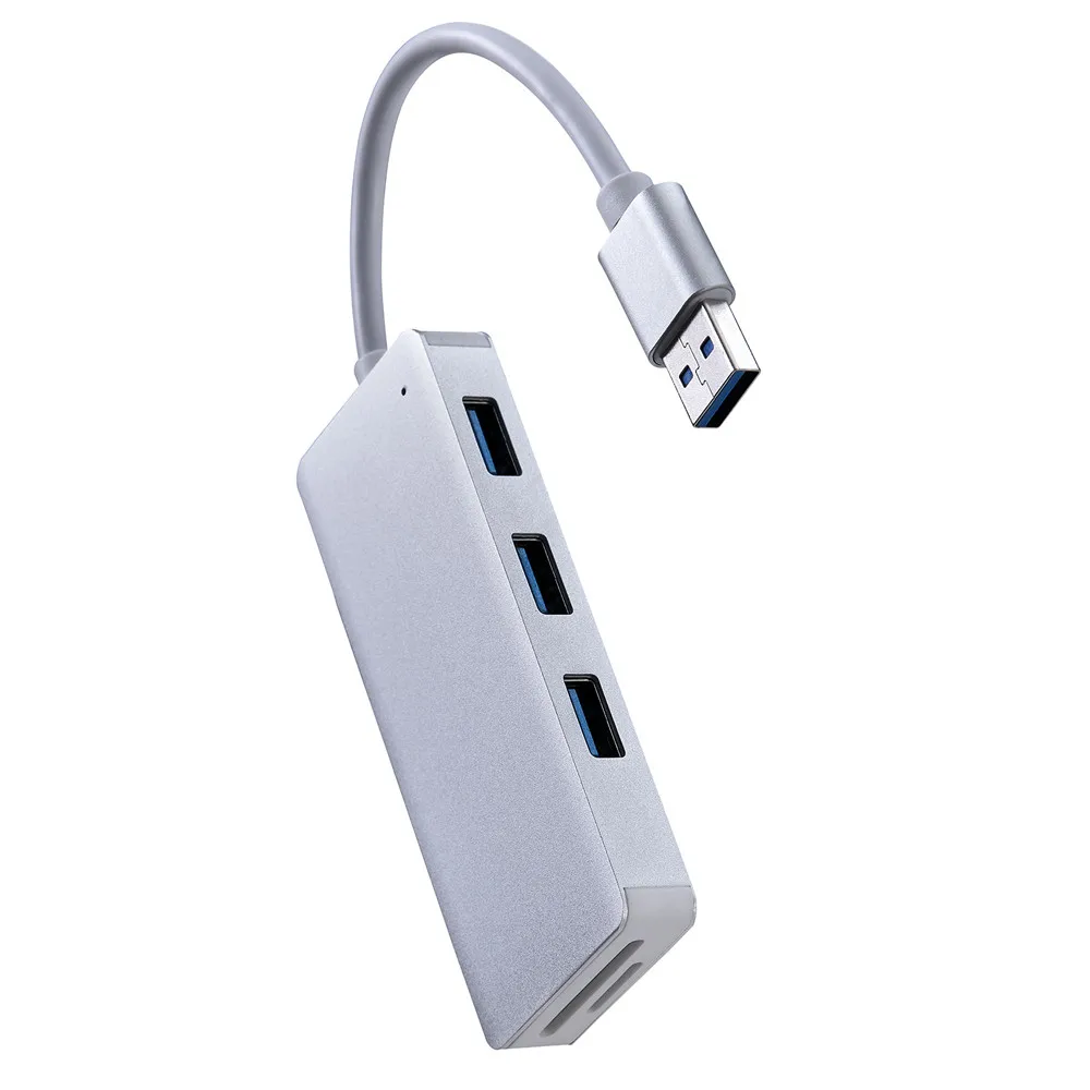 Ouhaobin usb-хаб 3 порта USB 3,0 алюминиевый Портативный кабель для зарядки и USB 3,0 для SD TF карты адаптер концентратор компьютерные аксессуары